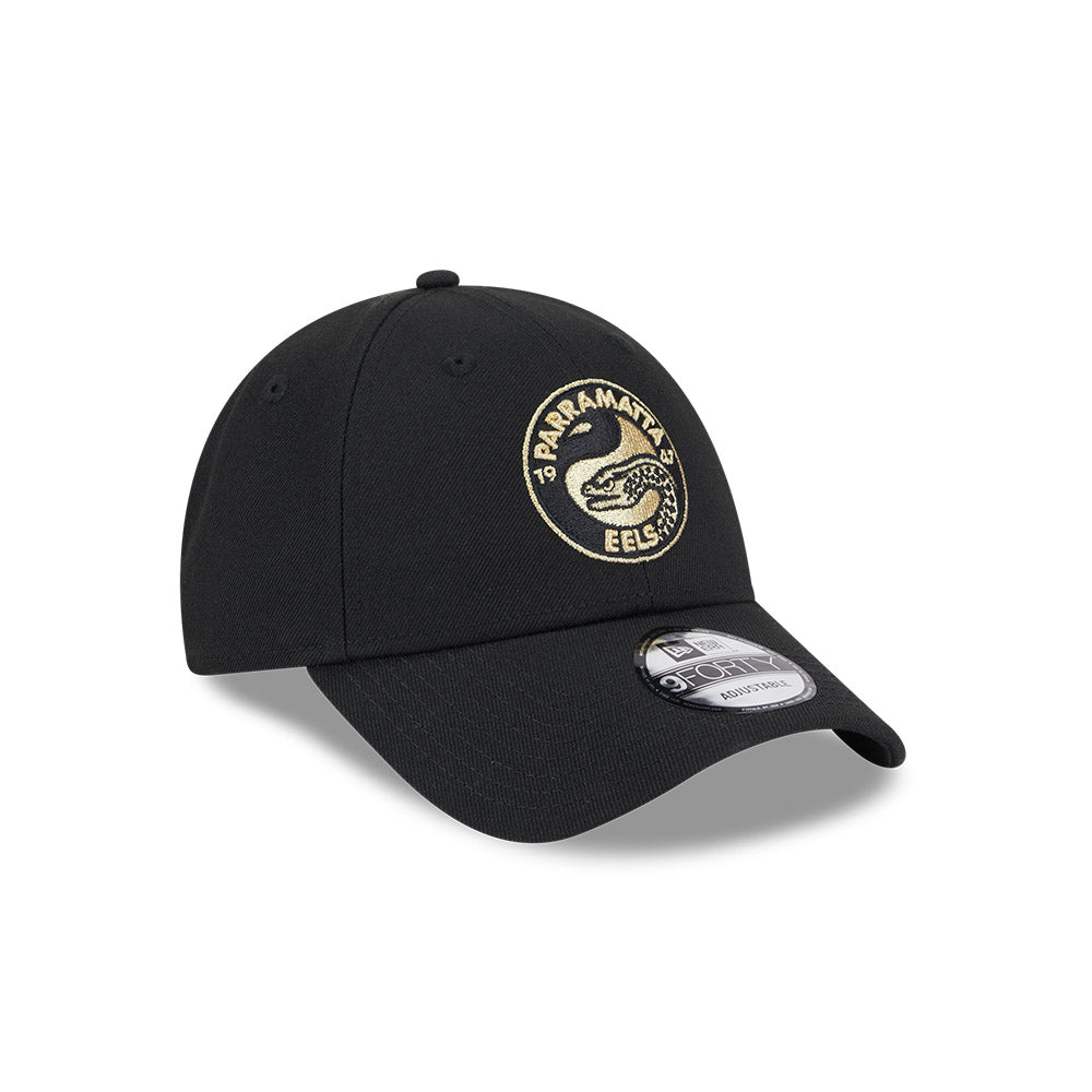 Parramatta Eels Hat - NRL 2025 Black Gold 9forty Snapback Cap - New Era